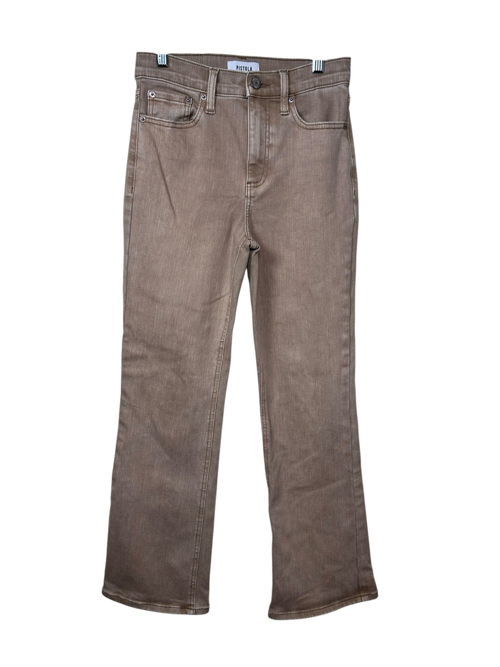 PISTOLA Lennon High Rise Crop Boot Jeans Mink Snow Taupe Sz 25 Stretch Neutral - Picture 3 of 16